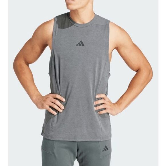 adidas Men's Designed for Training Workout Tank Top Grey XS - Picture 1 of 5